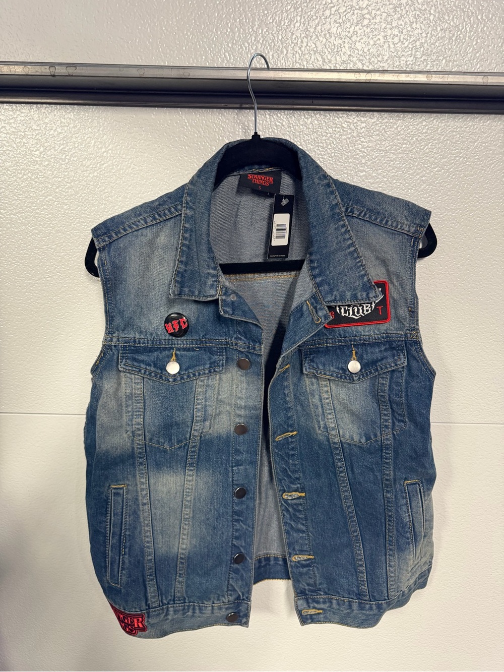 Hellfire Club Eddie Denim Vest with Patch Details
